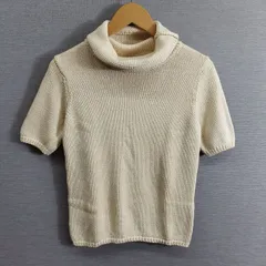 BURBERRY LONDON バーバリーロンドン 半袖 ニット セーター タートルネック 三陽商会 シルク混  ホワイト系 サイズ 40 A147