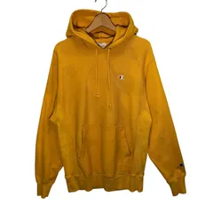 Champion REVERSE WEAVE チャンピオン リバースウィーブ パーカー フーディー プルオーバー ワンポイント刺繡 オーバーサイズ ビッグシルエット PAKISTAN製 Mサイズ イエロー