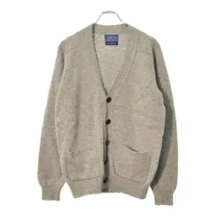 80年代 USA製 PENDLETON ペンドルトン ウールニット カーディガン ベージュ(メンズ M)中古 古着 X1725