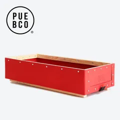 【新品】【一点販売】PUEBCO[プエブコ] WELDER PAPER STACKING BOX Organizer: Half 22cm ウェルダーペーパースタッキングボックス [収納ボックス スタッキング 紙製 木製 ステーショナリー 文具 軽い 赤]