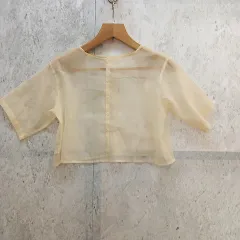 mystic ミスティック ブラウス シアーTブラウス オーガンジー コンパクト シンプル クリーム Fサイズ 〇□