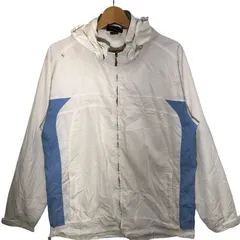 Umbro/アンブロ 00年代ヴィンテージ/00’s ナイロンジャケット フード取り外し可 ジャケット ドローコード China製 40サイズ ホワイト/ライトブルー
