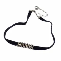 クリスチャン・ディオール(Christian Dior) ディオール J'ADIOR チョーカー レディース メタル ポリエステル ラインストーン ブラック シルバー