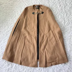 即完売品 ZARA マンテコ社 マント ポンチョ ケープキャメル モロッコ製  アウター ポンチョコート 古着 4721