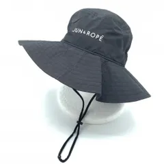 【超美品】ジュンアンドロペ つば広ハット 黒 裏メッシュ UV対策 撥水 レディース  ゴルフウェア JUN＆ROPE