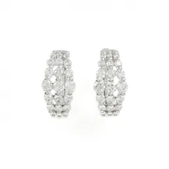 K18WG ダイヤモンド フープ ピアス 1.00CT