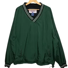 Champion/チャンピオン 90年代/90's ヴィンテージ ナイロンプルオーバーシャツ ドローコード オーバーサイズ ビッグシルエット Vネック SRILANKA製 XLサイズ グリーン