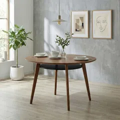 chikage様専用｜フォローで5%OFF★【送料無料/開梱設置付き】ダイニングテーブル 幅120 ブラウン モデルルーム展示品 ラウンドテーブル 円形 丸型 丸い 北欧 ナチュラル ジャパンディ モダン