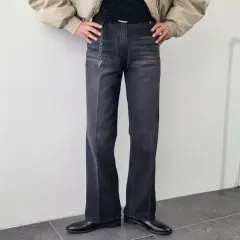 メンズ Classicハイウエスト ストレート Regularフィット デニム ズボン 3COLOR