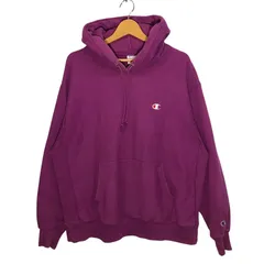 Champion/チャンピオン REVERSE WEAVE リバースウィーブ パーカー フーディー プルオーバー ワンポイント刺繡 オーバーサイズ ビッグシルエット Honduras製 XLサイズ パープル