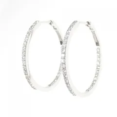 K18WG ダイヤモンド フープ ピアス 0.60CT