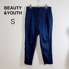 【限定価格1／26まで】 BEAUTY&YOUTH UNITED ARROWS スラックスパンツ ネイビー アンクル丈 テーパードパンツ テーパードシルエット きれいめ S