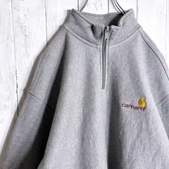 【国内正規品】Carhartt WIP 刺繍 グレー ハーフジップ スウェット ヘビーウエイト トレーナー スウェット #654