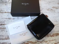 ◆Paul Smith ポールスミス コードバン 薄型ラウンドファスナー 二つ折り財布 馬革 ブラック×グリーン 黒◆