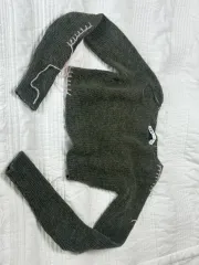 ZARA コントラスト スティッチ ニット クロップド トップス