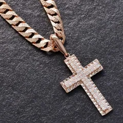喜平 ネックレス 18金 K18PG メンズ 十字架 クロスペンダントダイヤモンド ピンクゴールド リバーシブル 50cm キヘイ【アクセサリーマート/メルカリShops店】