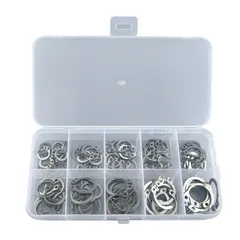 新品 スナップリング 軸用 サークリップ Ｃリング 【100個入り】外部止め輪 304ステンレス鋼 Ｃリング アソートメント収納ボックス付き 弾性外部 安全スナップ リングサー 汎用 DIY 部品固定用 止め輪 耐久性 補修 修理 8mm-18mm(10サイズ