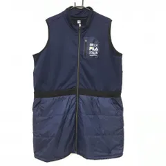 フィラゴルフ 中綿ノースリーブワンピース ネイビー スカート中綿 胸ポケット付 レディース 5L ゴルフウェア 大きいサイズ FILA GOLF