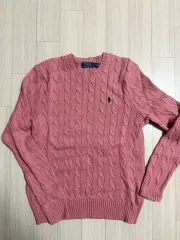 ポロ ケーブルニット(ピンク)