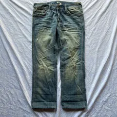 H&M &LAD デニムパンツ W32/L32 表記32×32 実寸ウエスト82 股下66 微フレア/ブーツカット ヒゲ色落ち ヴィンテージウォッシュ クラッシュ/ダメージ加工 グランジY2K アメカジ