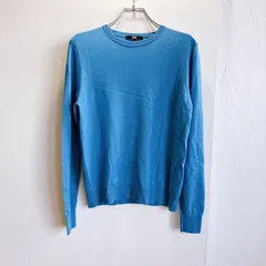 美品✨ ユニクロ UNIQLO エクストラ ファイン メリノ クルーネック セーター ニット クルーネック ウール 100 wool 毛 長袖 ベーシック シンプル 青 ブルー スカイブルー きれいめ 大人 カジュアル オフィス カジュアル 大きめ ゆったり