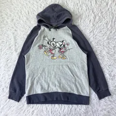 レア ミッキーアンリミテッド  パーカー  Disney 90s 刺繍 ミッキーミニー Lサイズ 古着 4647