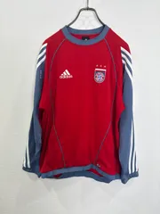 R00524　ADIDAS アディダス｜長袖ジャージ トラックトップ｜Red レッド 赤｜刺繍 バイエルン ブンデスリーガ サッカー｜90S Y2K 古着 アメカジ USA古着 ヴィンテージ 今期トレンド フォロー割 メンズ
