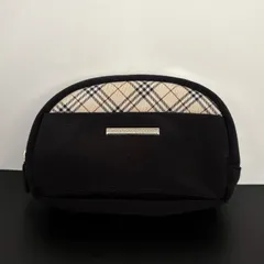 美品 バーバリー BURBERRY ポーチ 小物入れ 化粧ポーチ ノバチェック ロゴ 黒 ブラック