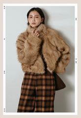 新品 プードルファーブルゾン ブラウン esicaエシカ LIANリアン - メルカリ