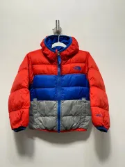 100 THE NORTH FACE ザノースフェイス キッズ フリース リバーシブル ダウン ブルー/グレー