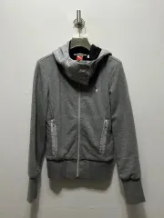 S プーマ レディース フード ジップアップ グレー