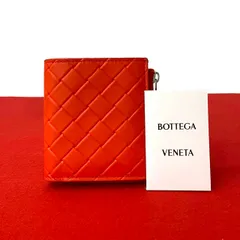 未使用保管品 BOTTEGA VENETA ボッテガヴェネタ イントレチャート レザー 本革 二つ折り財布 ミニ ウォレット レッド チェリートマト 67525