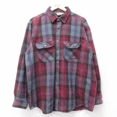 XL/古着 カーハート 長袖 ヘビー フランネル シャツ メンズ 90年代 90s コットン USA製 エンジ他 チェック【spe】 25nov25