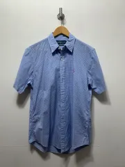 ポロラルフローレン ブルー CHECK 半袖 シャツ M