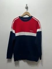 アディダス 3本線 スウェット レッド ネイビー 白 105