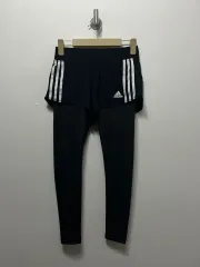 アディダス 3本線 ハーフパンツ レギンス ブラック XS