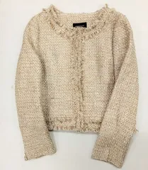 QUEENS COURT/クイーンズコート　ショート丈　ノーカラージャケット【中古品】