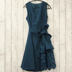 【 ドリードール 】ウェストタック花柄刺繍レース使いギャップレングス丈ワンピース