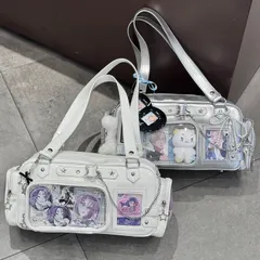 JK制服バッグ 痛バッグ  スクールバッグ PUレザー 手提 ショルダーオタク活 可愛い  透明窓付き 缶バッジ収納 推し活  学生 制服 通勤 通学 イベント プレゼント ギフト 誕生日