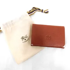 Hn482651  カードケース イルビゾンテ　カードケース　レザー　#ブラウン 未使用