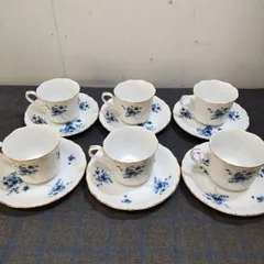 【昭和レトロ】カップ&ソーサー　６客　花柄　ティーカップ　食器　★L1703