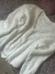 白アンゴラニットカーディガン