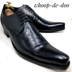 【ほぼ未使用】whoop-de-doo フープディドゥ プレーントゥ 黒 ブラック 25cm　革靴 ビジネスシューズ フォーマル ドレス カジュアル 本革 本皮 メンズ