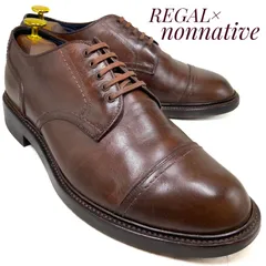 【希少・nonnative別注】REGAL リーガル GORETEX ゴアテックス 外羽根式ストレートチップ 040S 茶 ブラウン 25.5cm　革靴 ビジネスシューズ フォーマル ドレス カジュアル 本革 本皮 牛革 カウレザーメンズ