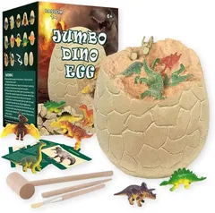MARUHADO 恐竜の卵 発掘キット おもちゃ 知育玩具 子供 ティラノサウルス プレゼント 掘削 (巨大卵,  フィギュア14種付き)