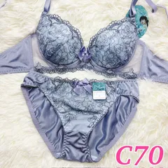 ブラショーツセット C70  豪華刺繍 リボン くすみパープル系 大人可愛い エレガント 高級感  フルバック ランジェリー 下着セット