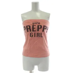 バーバリーブルーレーベル BURBERRY BLUE LABEL チューブトップ 38 オレンジ 文字プリント 袖なし /PP ■GY58