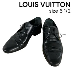 ● ルイヴィトン LOUIS VUITTON ダービーシューズ レースアップシューズ メダリオン LVロゴ 黒 ノワール レザー 6 1/2 25.5cm メンズ 6D030