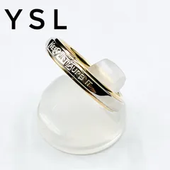 <!-利用不可文字-!><!-利用不可文字-!>様専用ページ）美品<!-利用不可文字-!>Yves Saint Laurent ロゴ プラチナ イエローゴールド リング 約14号 Yのサムネイル