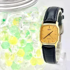 【美品/新品電池】SEIKO セイコー Exceline エクセリーヌ レディース 腕時計 ゴールド 10角形 7321-5770 666503 新品ベルト